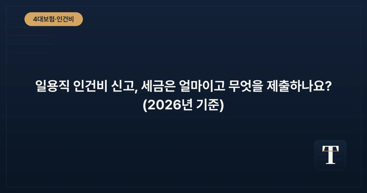 일용직 인건비 신고, 세금은 얼마이고 무엇을 제출하나요? (2026년 기준)